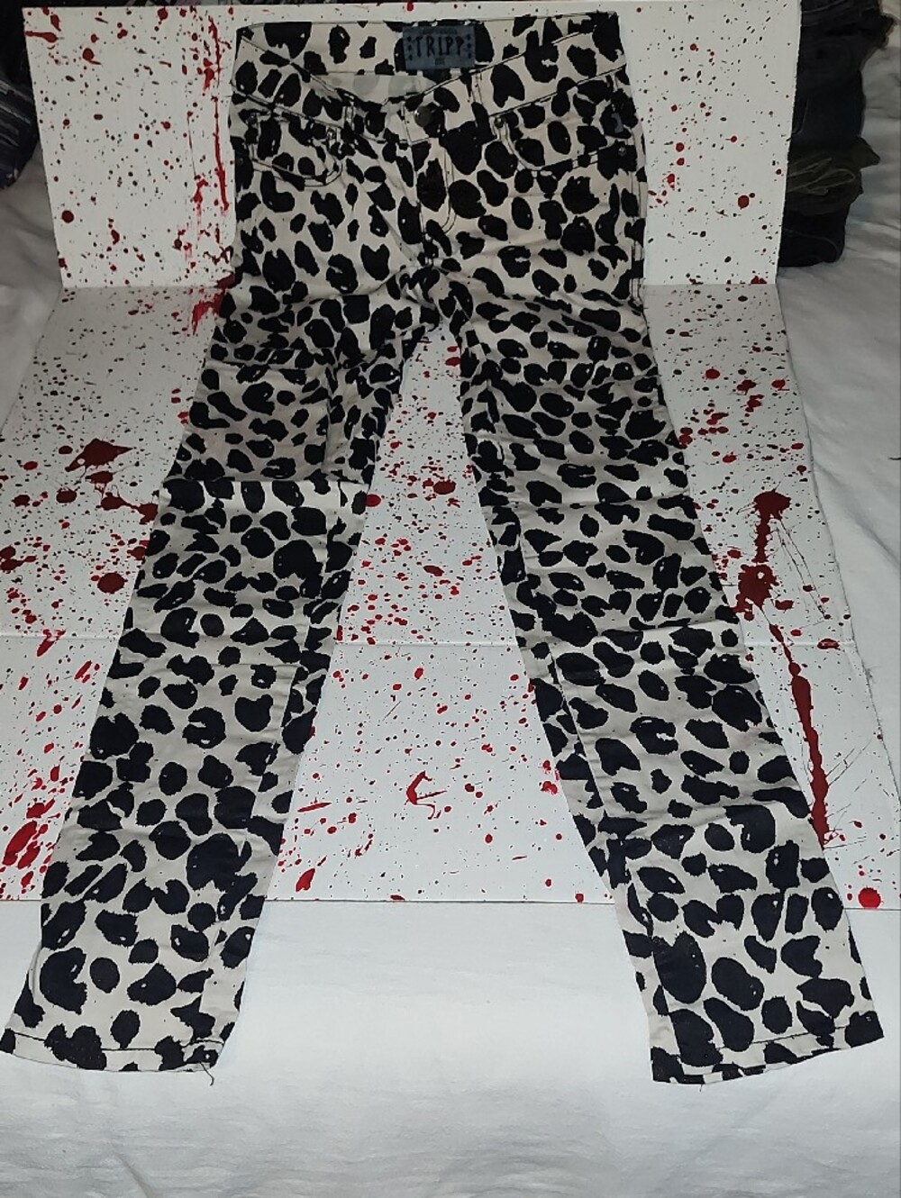 Tripp NYC Black and White Leopard Print Jeans - Picture 3 of 6